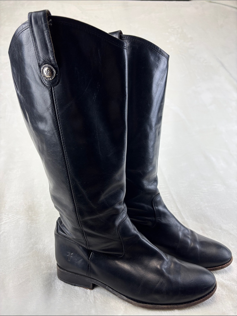 FRYE Melissa Button Black Riding Boots Womens Size 9.5